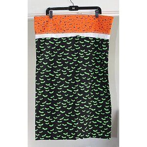 Scary Halloween Pillowcase - Green Bats, Googly Eyes - Standard